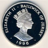 () Монета Остров Джерси 1996 год 2 фунта ""   UNC