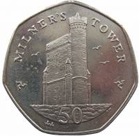 (2014) Монета Остров Мэн 2014 год 50 пенсов "Башня Милнера"  Медь-Никель  UNC