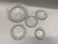Конфетница и 4 розетки хрусталь