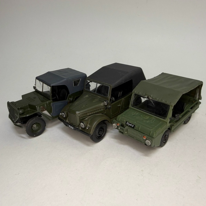 Набор моделей ГАЗ-67Б ГАЗ-69 ЛуАЗ-967М 1:43 без блистера