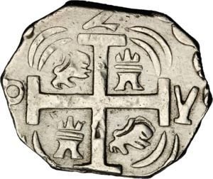 (№1824km15.2) Монета Гондурас 1824 год 2 Reales (Лев-Замок)