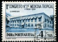 (№1952-480) Марка Португальская Индия 1952 год "1-й конгресс по тропической медицине", Гашеная