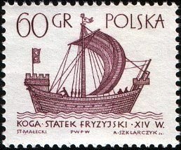 (1965-007) Марка Польша &quot;Когг&quot; , III Θ