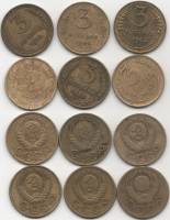 1940-57, 3 коп, 6 шт Набор монет СССР 1940 46 52 54 56 57   VF