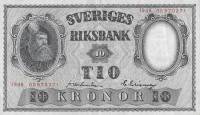 (,) Банкнота Швеция 1948 год 10 крон "Густав I Васа"   UNC
