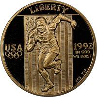 (1992w) Монета США 1992 год 5 долларов   Олимпиада в Барселоне  AU