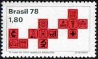 (№1978-1691) Марка Бразилия 1978 год "Бразильский Красный Крест", Гашеная