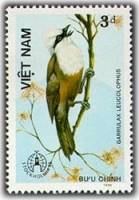 (1986-053) Марка Вьетнам "Белохохлая кустарница"    Птицы III O