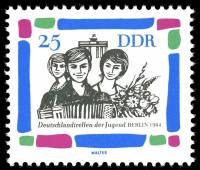 (1964-022) Марка Германия (ГДР) "Молодежь (3)"    Встречи молодежи III Θ