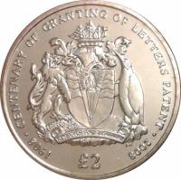 (№2008km1a) Монета Британская Антарктическая территория 2008 год 2 Pounds (100-летию Гранта Патентны