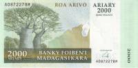 (,) Банкнота Мадагаскар 2007 год 2 000 ариари "Баобаб"   UNC