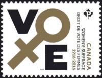 (№2016-3350) Марка из набора Канада 2016 год "100-летие избирательного права Women039s", Гашеная