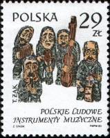 (1984-006) Марка Польша "Статуэтки Т. Зака"    Польские музыкальные инструменты III Θ