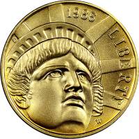 (1986w) Монета США 1986 год 5 долларов   100 лет Статуе Свободы  PROOF