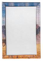 Обложка для проездного (Полимер) Принт "Геометрия. Пустыня. Треугольник/круг/голова волка", Желтый/г