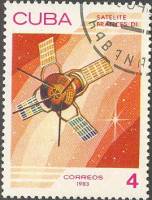 (1983-020) Марка Куба "Спутник "Д-1""    День космонавтики III Θ