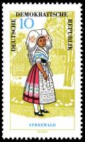 (1964-078) Марка Германия (ГДР) "Женский костюм, Шпреевальд"    Национальные костюмы III O