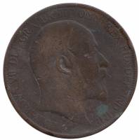 (1902) Монета Великобритания 1902 год 1 пенни "Эдуард VII"  Бронза  VF