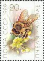 1989-035 Марка СССР Пчела (1)  Пчеловодство III O