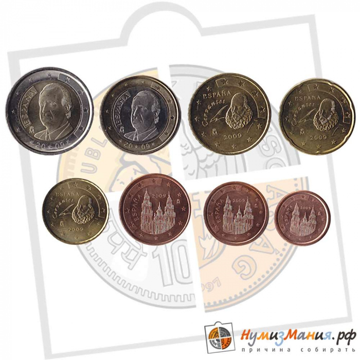(2009) Набор монет Евро Испания 2009 год   UNC
