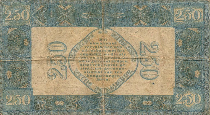(№1927P-20) Банкнота Нидерланды 1927 год &quot;2 1/2 Gulden&quot;