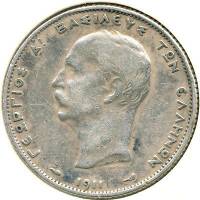 () Монета Греция 1911 год 2  ""   Биметалл (Серебро - Ниобиум)  UNC