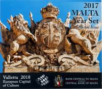 (2017, 8 монет) Набор монет Мальта 2017 год "Валлетта - Европейская культурная столица"  Буклет