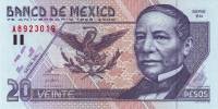 (№2000P-111a.4) Банкнота Мексика 2000 год "20 Pesos"