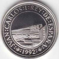 (1992) Монета Испания 1992 год 200 песет "Открытие Америки. 500 лет"  Серебро Ag 925  PROOF