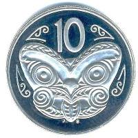 (№1986km61) Монета Новая Зеландия 1986 год 10 Cents