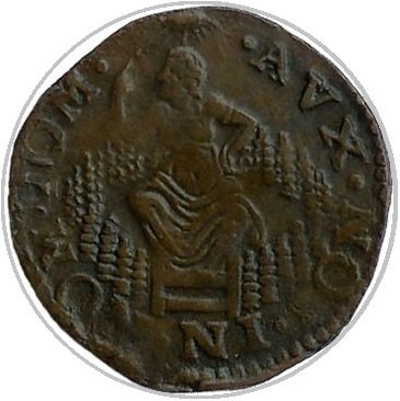 (№1571) Монета Нидерланды 1571 год 2 Duit (1 Оорд, 1/4 Stuyver)