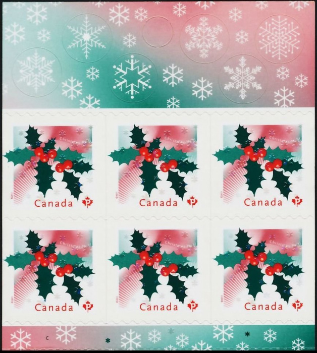 Лист марок Канада 2011 год &quot;Холли&quot;, Гашеный