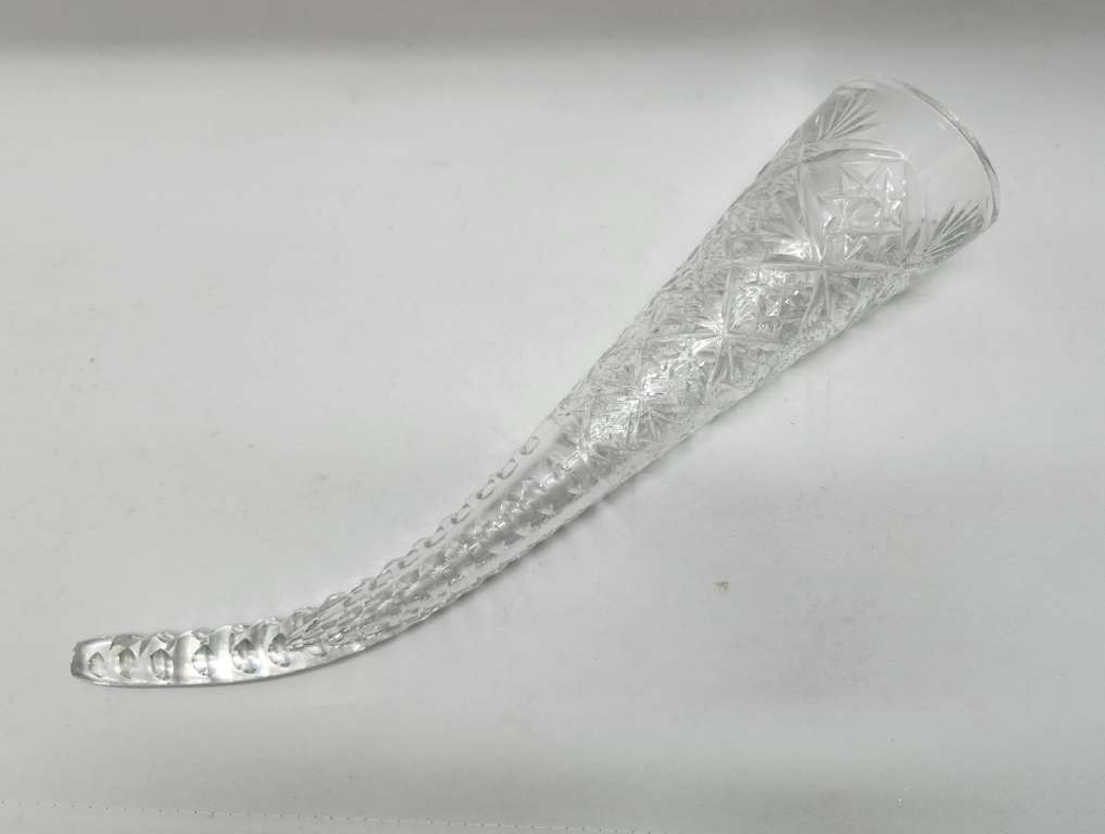 Рог хрустальный декоративный 45 см СССР