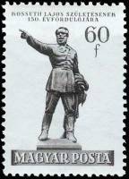 (1952-051) Марка Венгрия "Памятник Лайошу Кошуту"    150 лет со дня рождения Лайоша Кошута III Θ