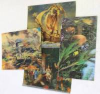 Набор переливных, картинок-открыток, 4 шт, СССР