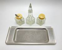 Набор для специй, стекло, на металлическом подносе