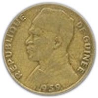 (1959) Монета Гвинея 1959 год 10 франков &quot;Ахмед Секу Туре&quot;  Бронза  XF