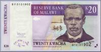 Банкнота Малави 2007 год 20 квача Джон Чилембве   UNC