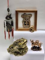 Набор фэн-шуй Богатство Иероглиф Денежная жаба большая Колокольчик Мышка и Бык Корова с деньгами 