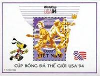 (№1994-106) Блок марок Вьетнам 1994 год "Чемпионат мира по футболу America03994", Гашеный