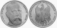 (1993j) Монета Германия (ФРГ) 1993 год 10 марок "Роберт Кох"  Серебро Ag 625  PROOF