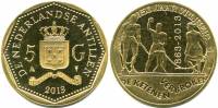 (2013) Монета Нидерландские Антильские острова 1977 год 5 гульденов "Отмена рабства. 150 лет"  Латун