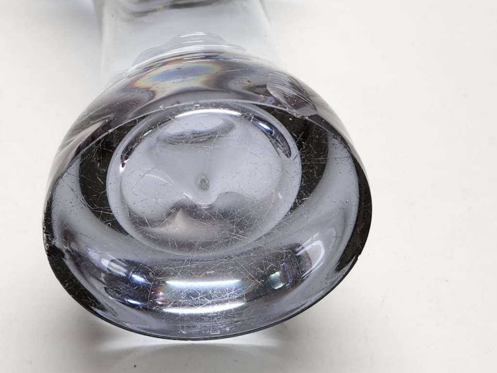 Ваза голубая цветное стекло гутная техника СССР