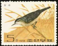 (1973-066) Марка Северная Корея "Чернобровая камышовка"   Певчие птицы III Θ