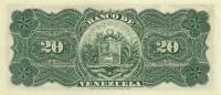 (№1910P-S281r) Банкнота Венесуэла 1910 год "20 Bolivares"