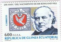 (№1995-1801) Марка Экваториальная Гвинея 1995 год "200-летний юбилей сэр Роуленд Хилл рождения", Гаш