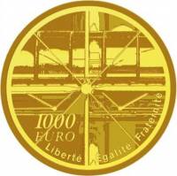 (№2010km1682) Монета Франция 2010 год 1,000 Euro (Центр Жоржа Помпиду)