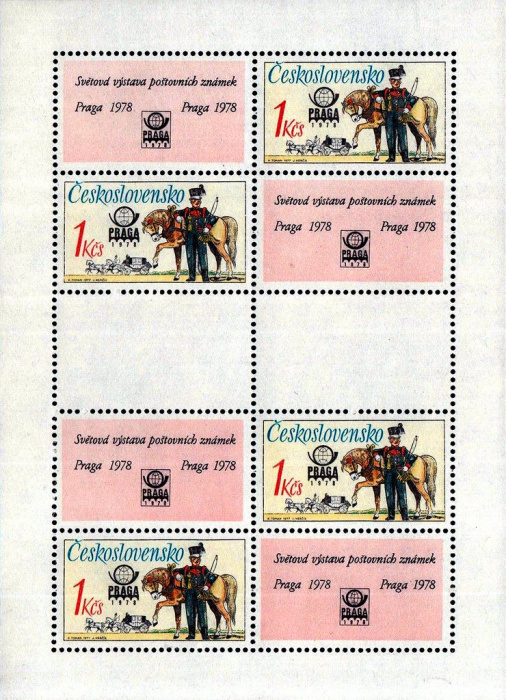 (1977-025) Блок Чехословакия &quot;Австрийский Почтальон 1838 г.&quot;    Международная выставка марок Прага '