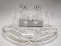 Салатники Селедочницы Рюмки 6 шт на высокой ножке стекло СССР праздничная сервировка 10 предметов
