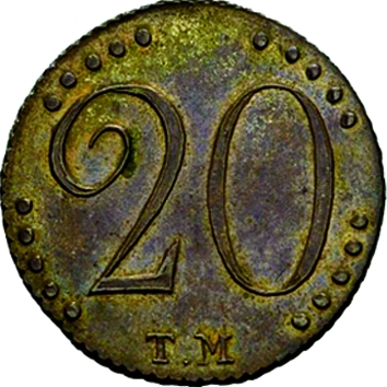(1787, ТМ) Монета Таврия 1787 год 20 копеек   Серебро Ag 448  VF